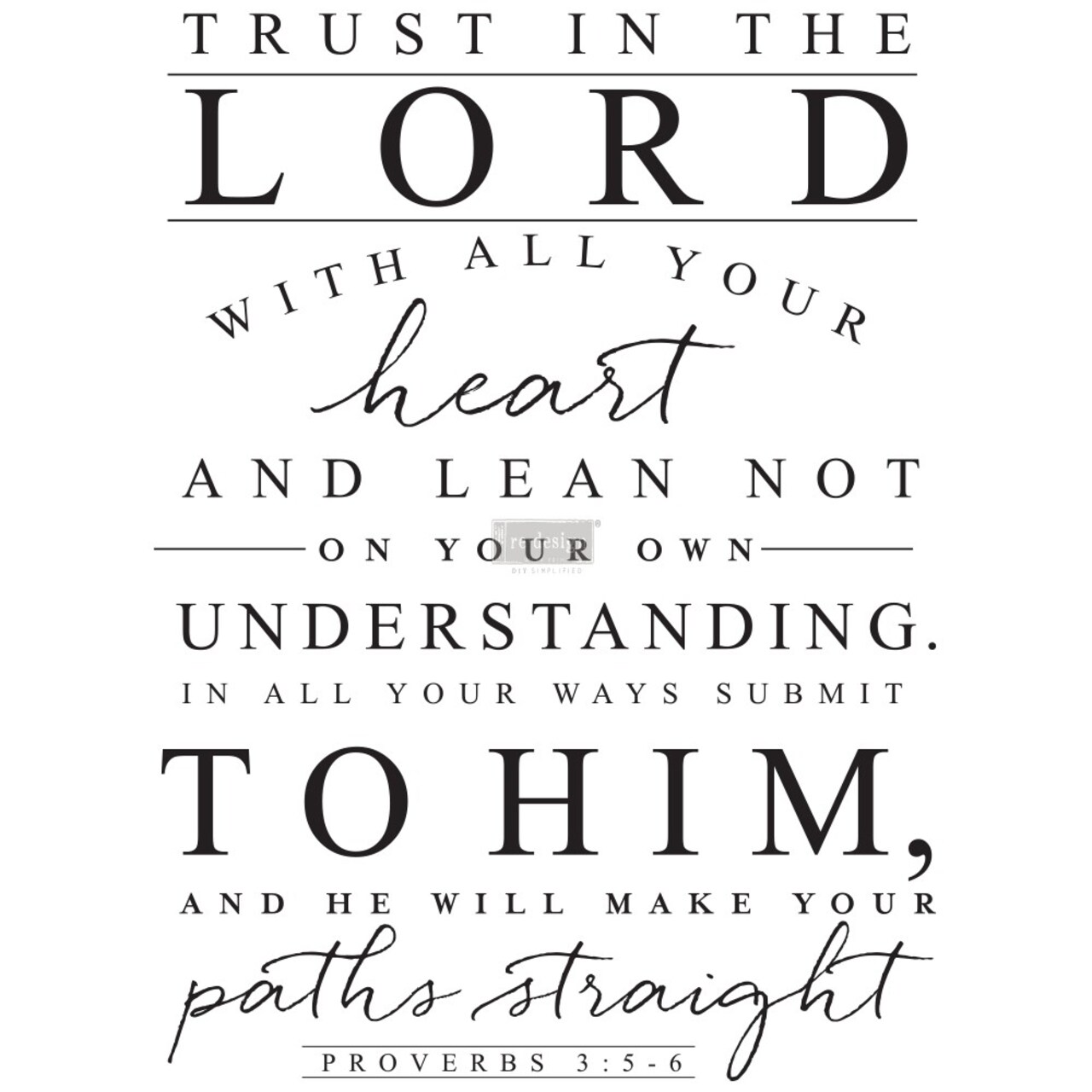 Redesign Decor Transfers Trust In The Lord 24"x32" 655350646837